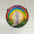 German Shepherd White Rainbow Bridge Stained Glass Effect Suncatcher